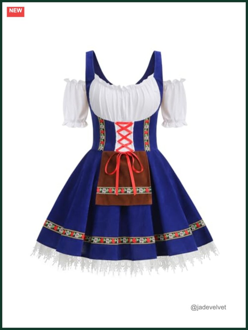 Authentic Bavarian Dirndl Oktoberfest Costume Dress Women Halloween Beer Girl